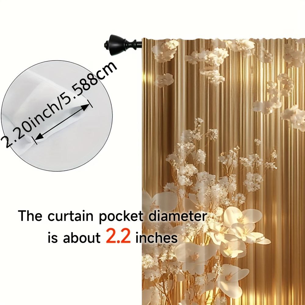 2 Pcs Art Renaissance Style Gold Floral & Swan Curtains – Polyester for Elegant Bedroom & Living Room Decor