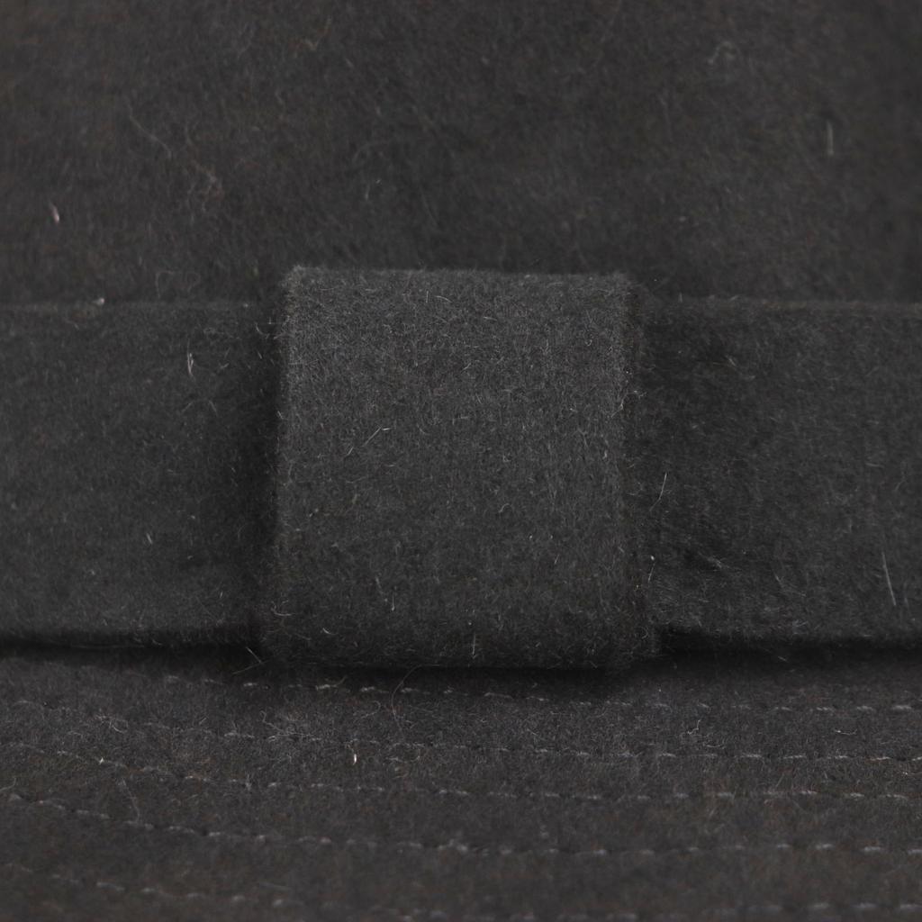 Great HERMES Hat Rabbit Felt Fedora with Ribbon Dark Gray Wool Mens 57 Used