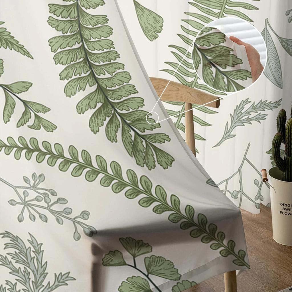 Green Leaf Ginkgo Leaf Moderne Tyll Gardiner Til Stue Soverom Hjem Kjøkken Vindu Rene gardiner