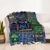80th Birthday Celebration Blanket Soft Warm Cozy Great for Picnics Bedding Seaside Four Seasons Universal Stylish Decor