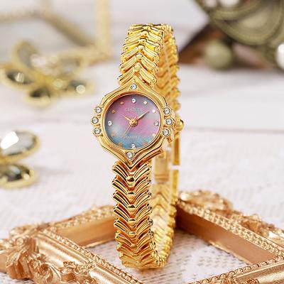 Marca de Luxo Relógio Feminino Elegante Design de Espiga de Trigo Pulseira Pequena Dourada Movimento Relógio de Quartzo Dropshipping Relógio Feminino Presentes