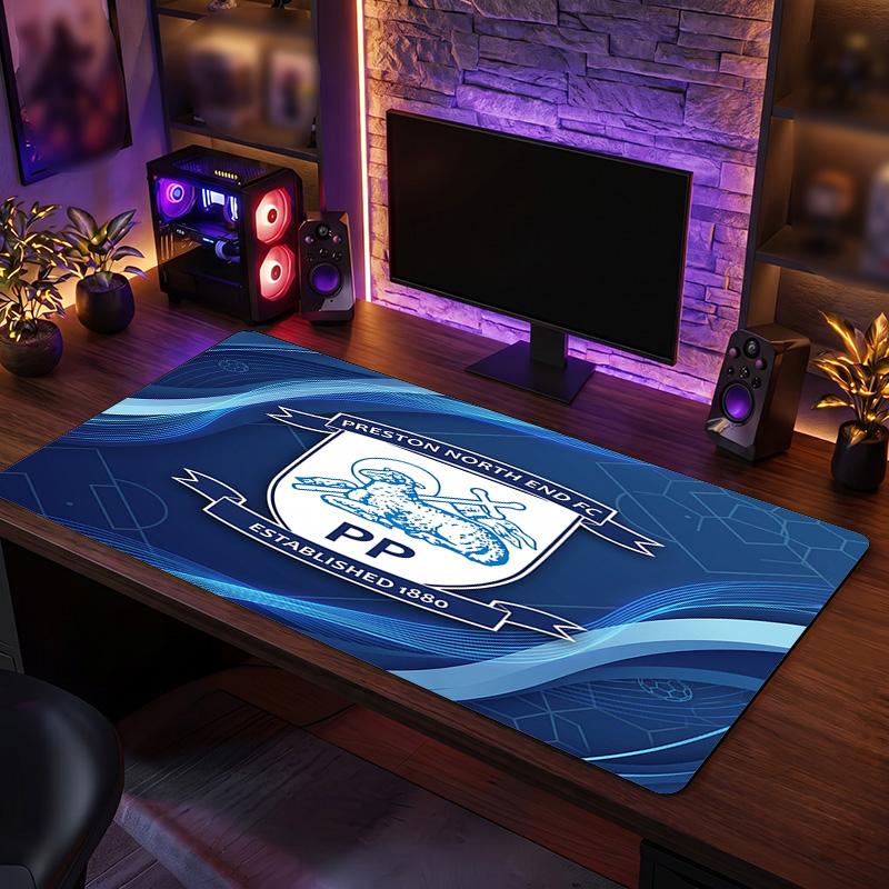 Preston North End Football Print Large Mouse Pad, Anti-Slip Extended Gaming Desk Mat for Office Home