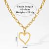 Retro and Exaggerated Hollowed-out Large Heart-shaped Stainless Steel Thick Sweater-style Necklace, High-end Accessory Pendant, Pendant Necklace