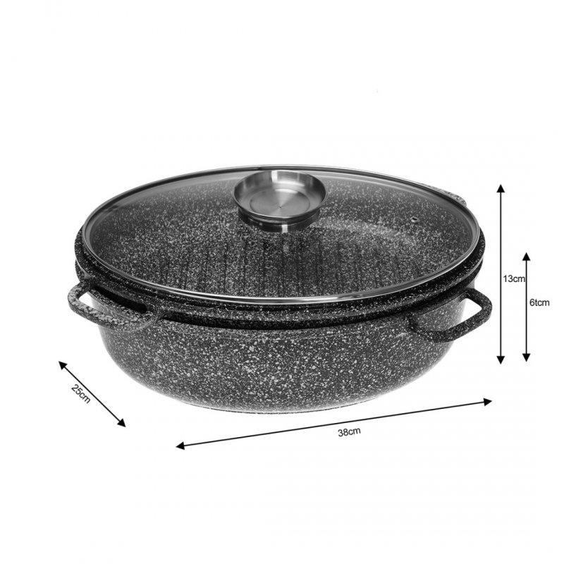 38cm Ceramic Casserole Dish with Grill and Lid Klausberg Kb-7367