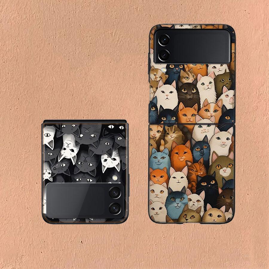 Kindle of Kittens For Samsung Galaxy Z Flip 5 4 3 Case Shockproof Hard Cover Phone Z Flip 6 7 5G Z Flip 5 4 5G TPU PC Hard Coq