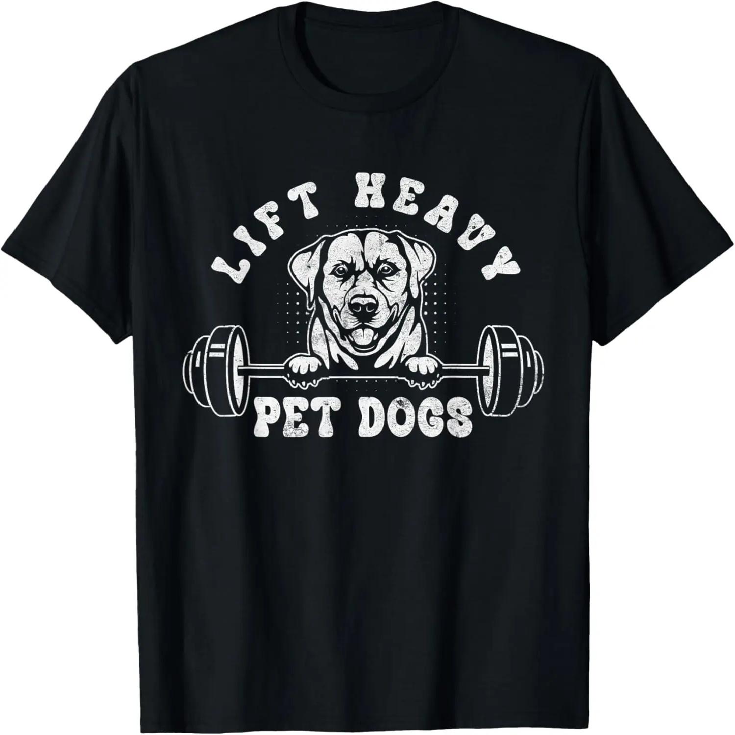 Lift Heavy Pet Dogs Retro Gym Fitness Weightlifting Workout T-Shirt S
