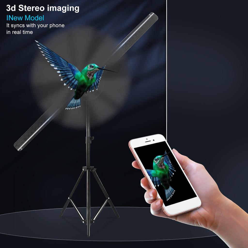 110V / 220V 3D Holografické Projektory LED Ventilátor Holografický Podpora APP IOS/Android Reklamní Stroj Zobrazování Hologram Přehrávač