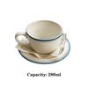 Vintage Mug Color Coil Ceramic Coffee Cup and Plate Set Latte    Cute  Tea