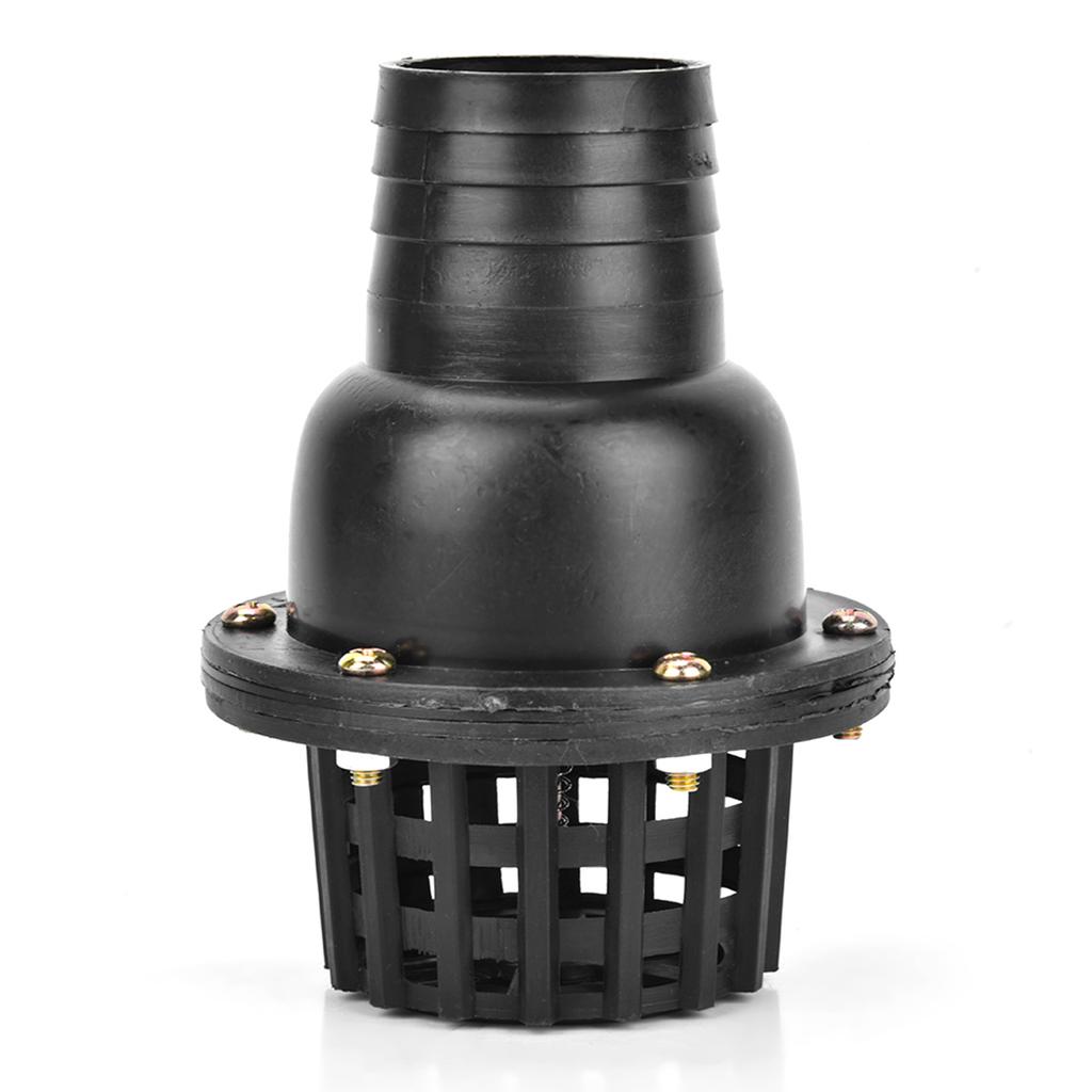 Water Pump Foot Valve Black PVC Low Pressure Flat Check Valve for Fluid Machine(2in)
