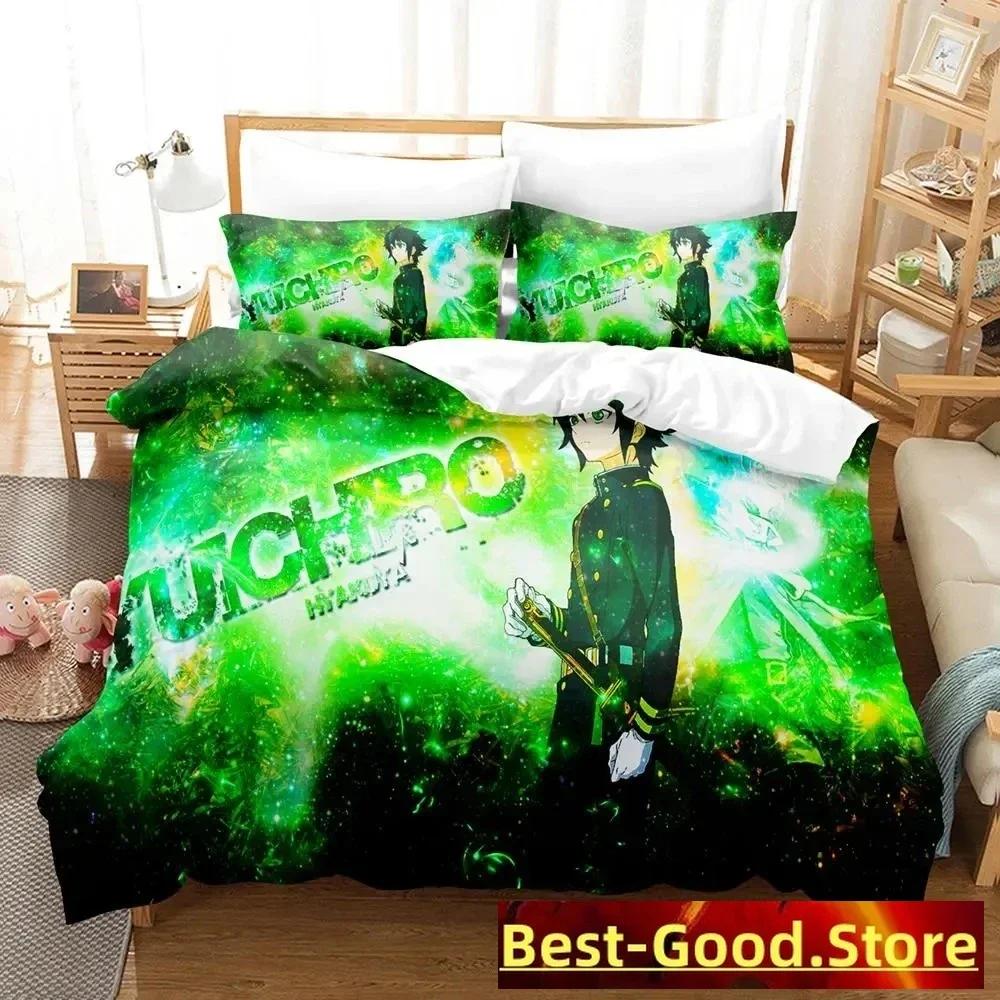 Seraph of the end Beding Set Printed Bed Linen Set With Pilowcase Bed Soft Duvet Cover Soft Single Double Quen Super King-Sized Dimensionsd Dimensions