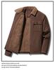 Suede Velvet Men's Lamb Wool Jacket - Thickened Autumn/Winter Coat for Middle-Aged and Elderly