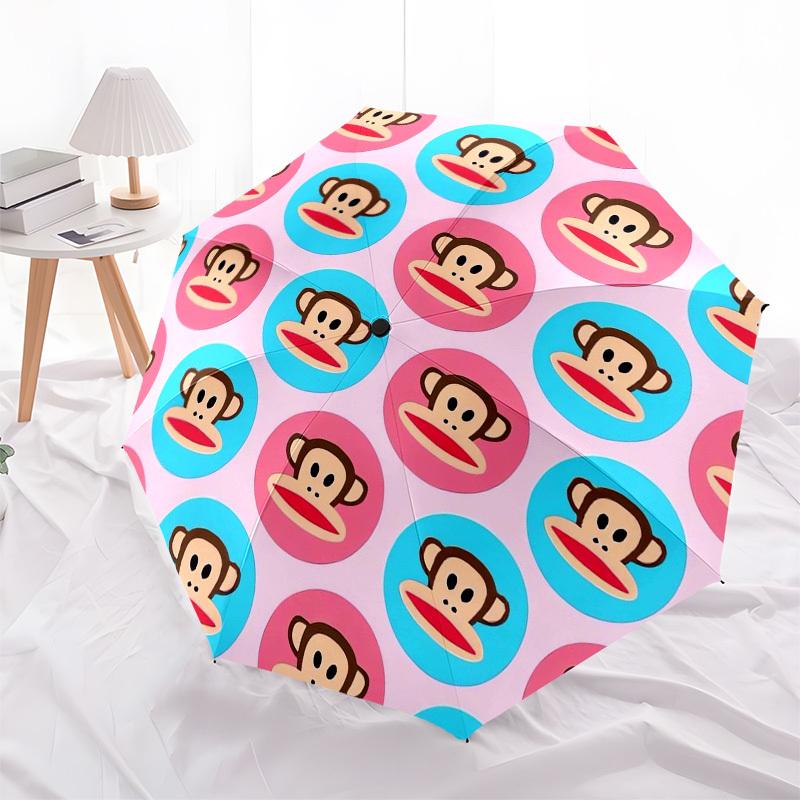 1pc Paul Frank Monkey Pattern Umbrella with Plastic Handle,Suitable for All Seasons Home Travel Outdoor UmbrellaM1422