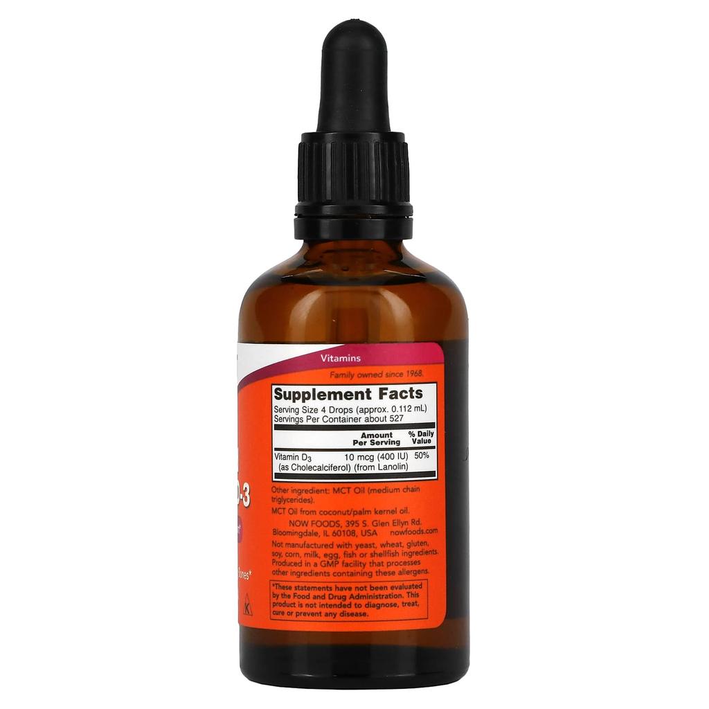 Liquid Vitamin D-3, 59 mL (2 Fl Oz) (100 Iu per drop)