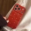 Suitable for Apple 16 Mobile Phone Case Iphone17promax Burgundy Bow 13 Retro Simple 14 Anti-fall 17 Soft Shell