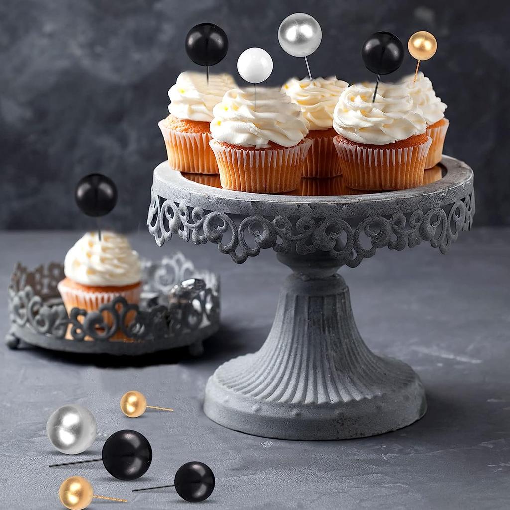 Balls Cake Topper Balloons DIY Cake Insert Topper Foam Cake Balls Baking Decoration for New Year Anniversary Birthday Party