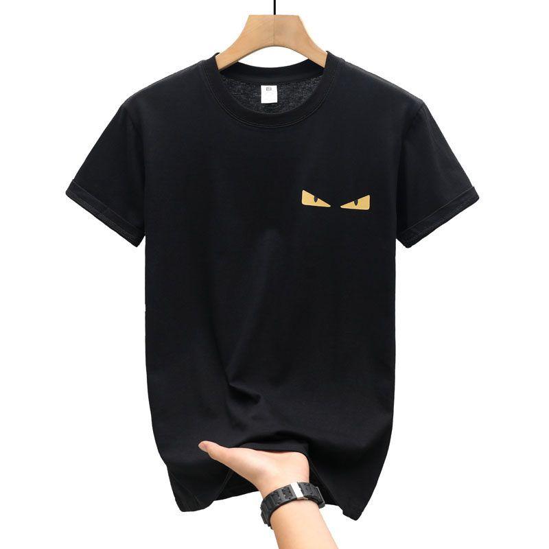 Foreign Trade Surplus Stock European Station 2024 Summer New Pure Cotton Short-Sleeve Men's T-Shirt Trendy Brand Little Monster Half-Sleeve Top
