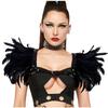 Medieval Feather Shawl Cape Shoulder Wrap Gothic Feather Shrug Poncho Halloween Cosplay Costume for Adults Women Men