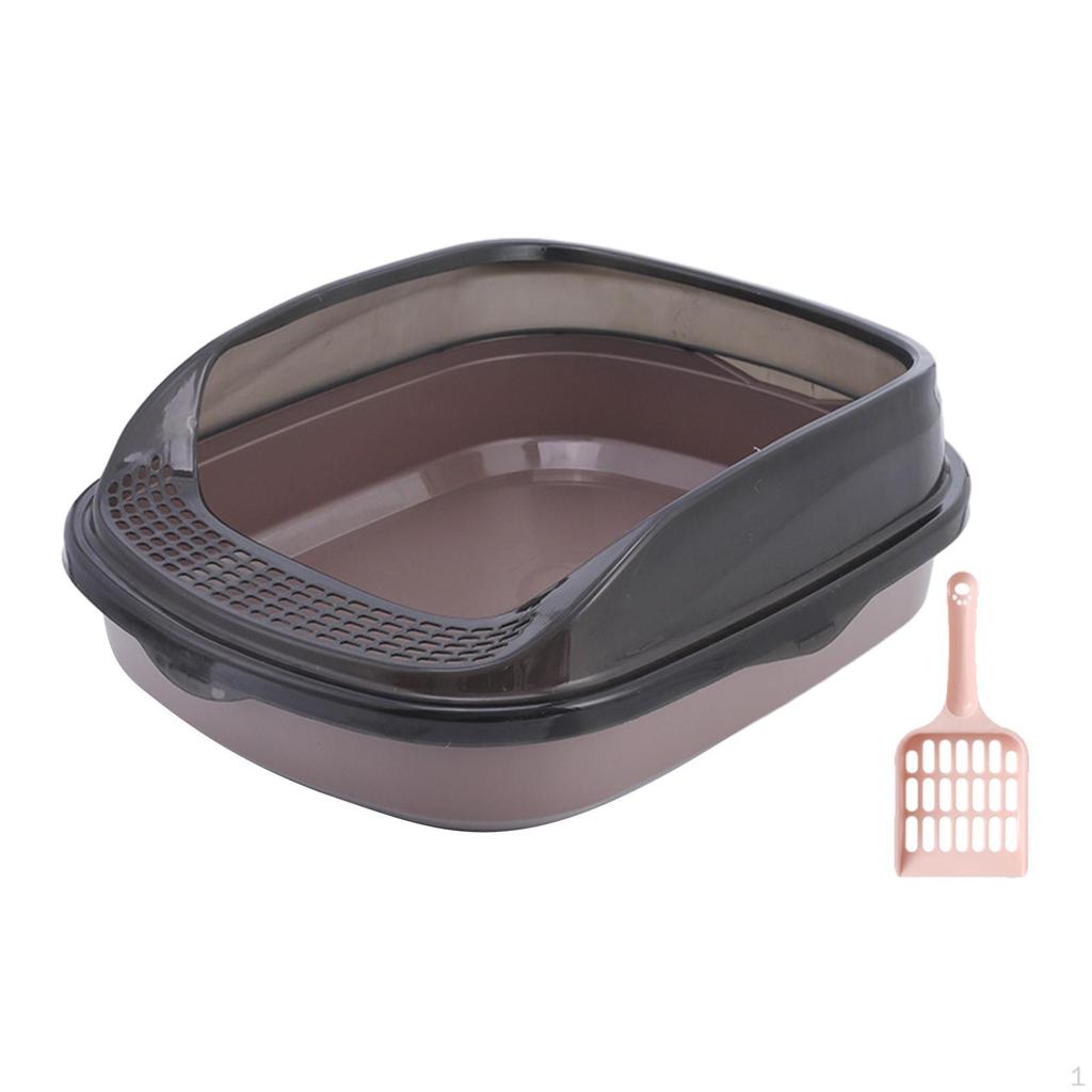 Cat Litter Box Kitten Pan Toilet Open Potty Bedpan Top Pet Tray