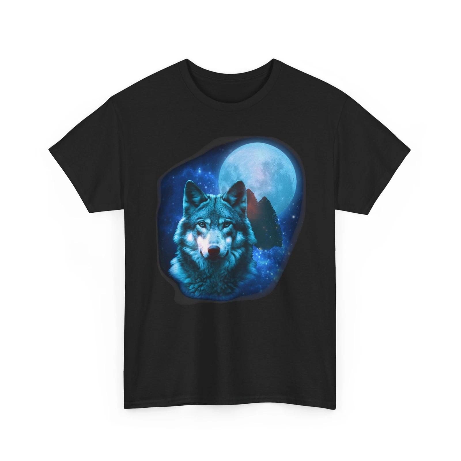 Wolf Shirt, Wolf Face With Moon Shirt, Wolves Lovers Women Men Shirt XL