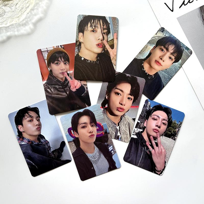 Jungkook Golden Solo Fotokarten Set, 7 Stück Lomo Karten Kpop BTS Jeon Jungkook Album Sammelbare Fotokarten Fanartikel Geschenk