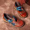 2025 Spring and Autumn Ethnic Style Flower Women's Shoes Color Matching Hollow Flat Bottom Single Shoes Size Size 31-44