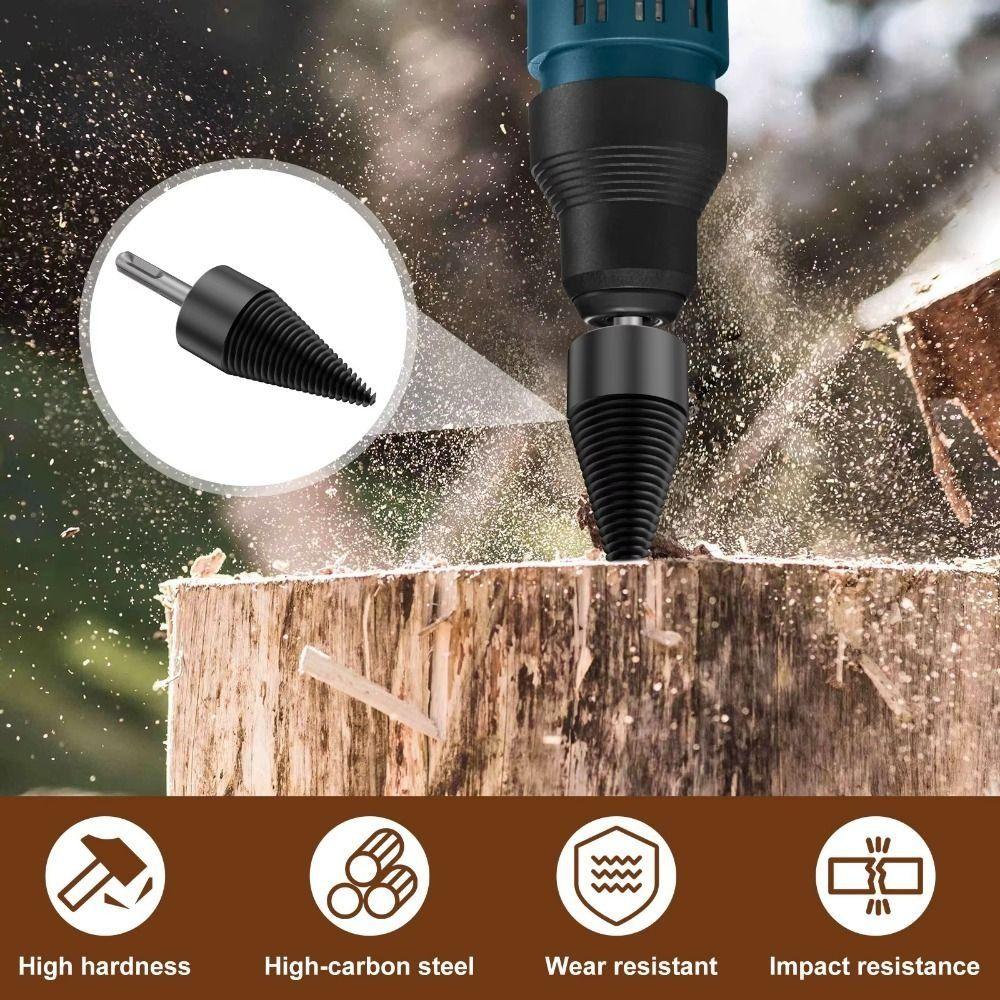 4Pcs Screw Cones Wood Drill Bit 32mm 42mm 50mm Log Splitter  for Electric and Hand Drills