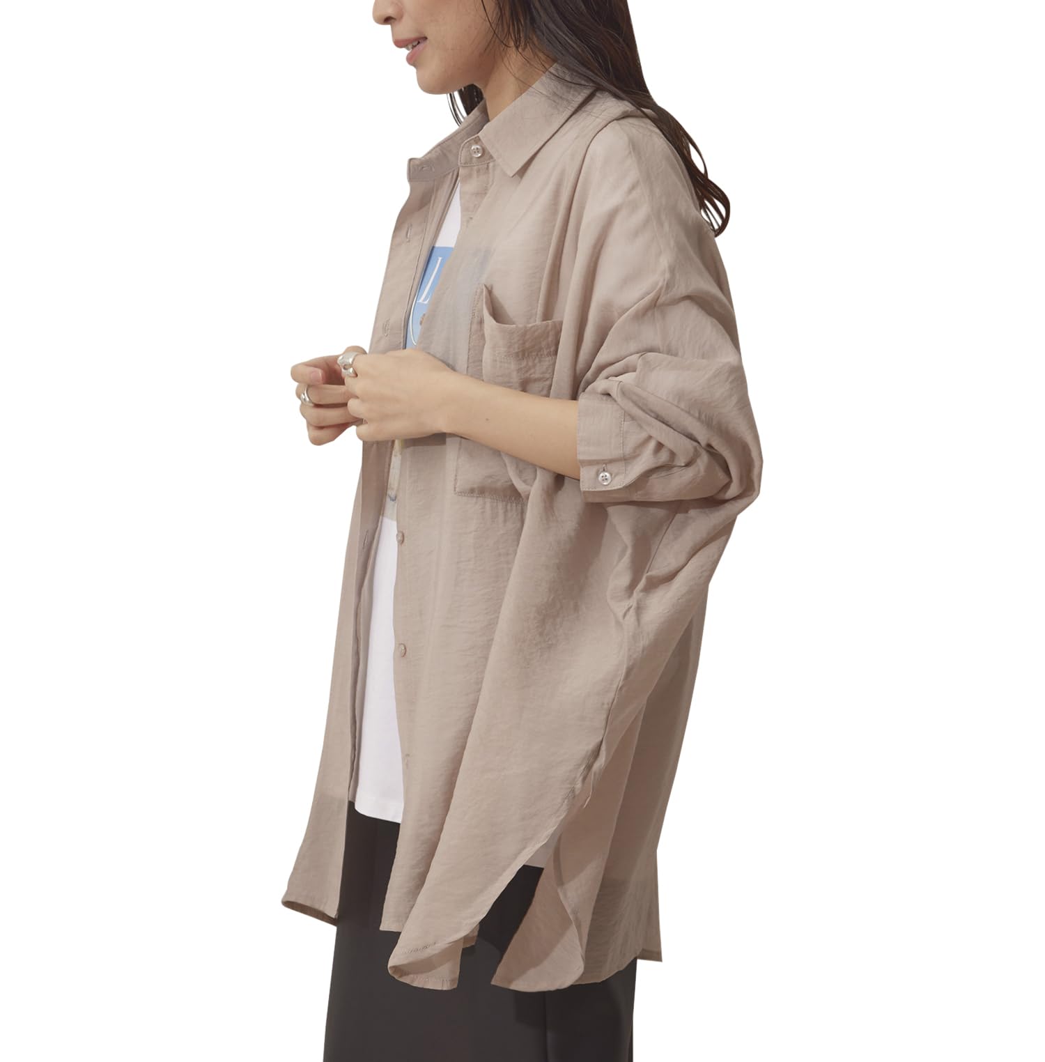 

Nergy Dolman Sleeve Beige Women s Shirt, (29)