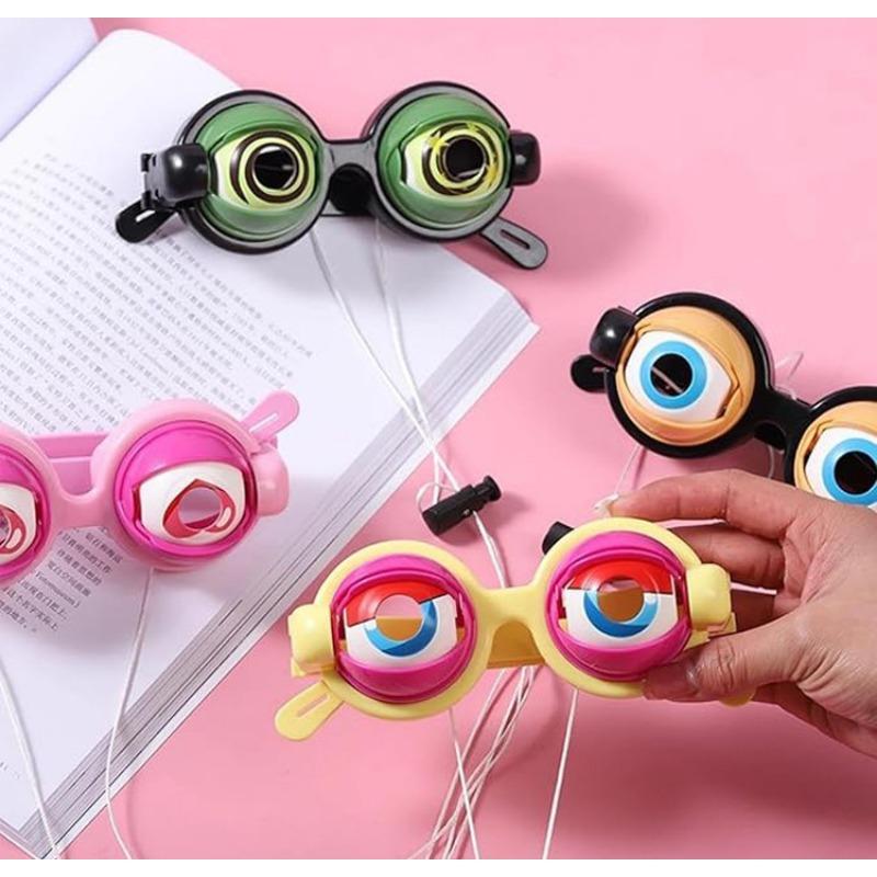 Creative Novelty Pull String Winking Trick Glasses Spoof Funny Crazy Glasses Toys Gifts for Adults and Children