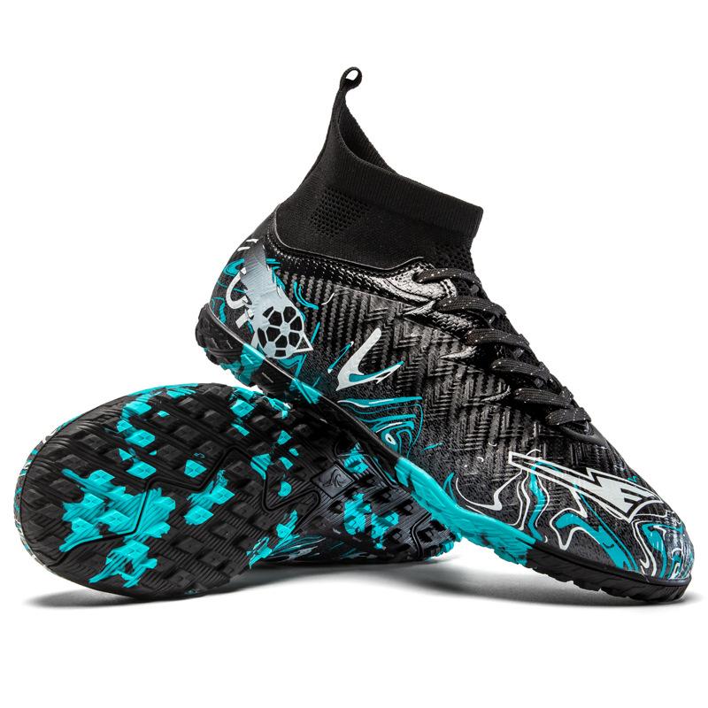 High-top Broken Nails Football Shoes Boys and Girls Adult Breathable Non-slip Training Shoes Long Nails Competition Sports Shoes