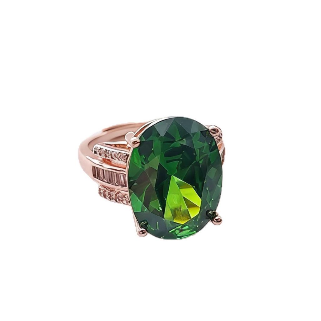 Customized Jewelry Jewelry Simulation Ruby Sapphire Ring 12X16 Pigeon Egg Emerald Ring Jewelry