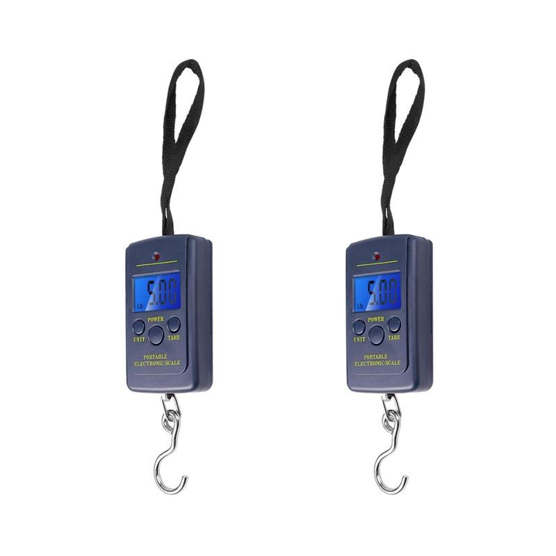 Cântar digital portabil Mini cântar de călătorie 40 kg x 10 g LCD electronic cântar pentru bagaje agățat instrument de echilibrare a greutății blue