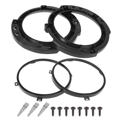 X AUTOHAUX Jeu d'anneaux de support de montage de phare rond avec anneaux métalliques pour Jeep Wrangler JK (2007-2017), 178mm, Noir
