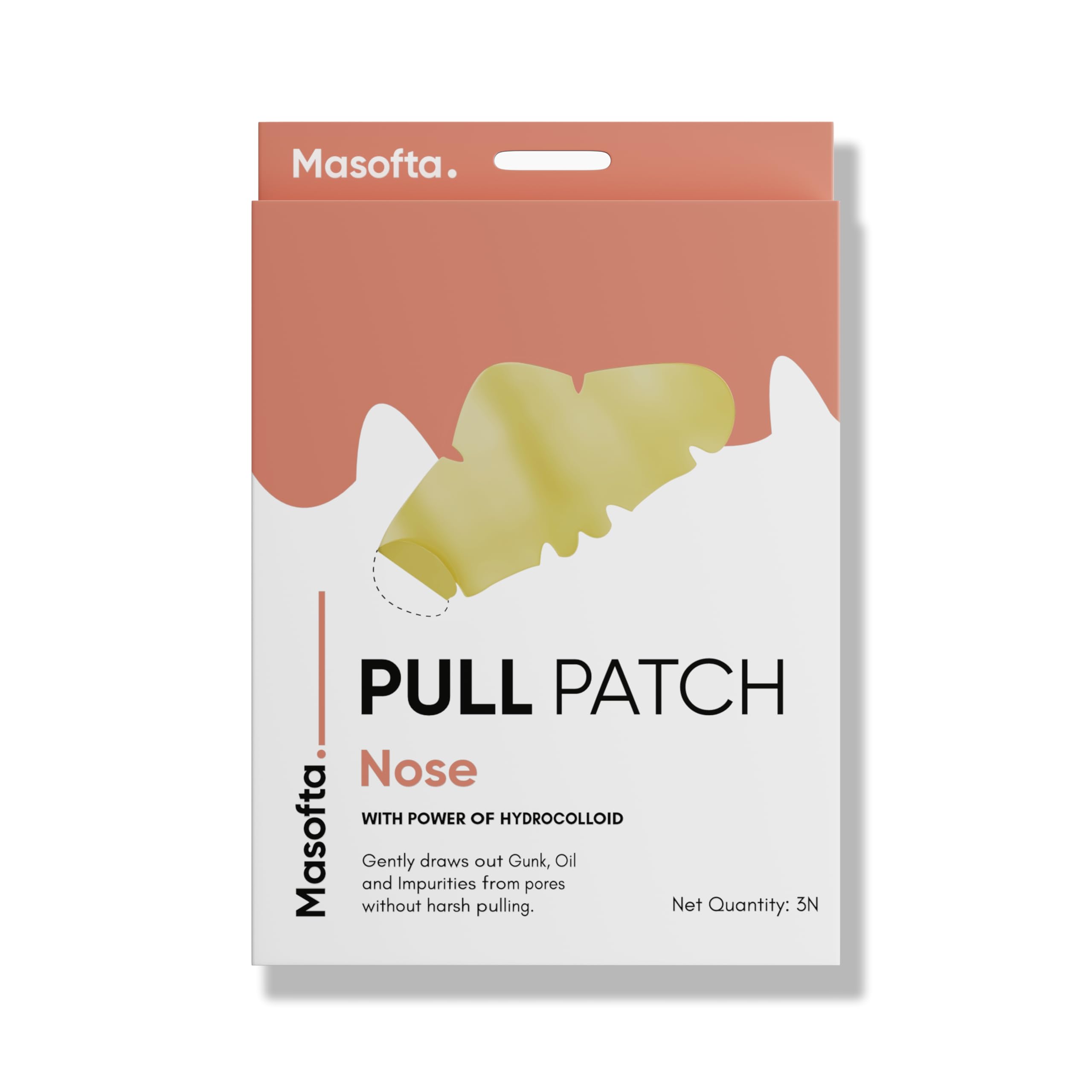 

Masofta Pull Patch Nose for Removing Excess Oil, Whiteheads & Impurities Overnight With Hydrocolloid, Painless Pore Cleansing for Men & Women (3