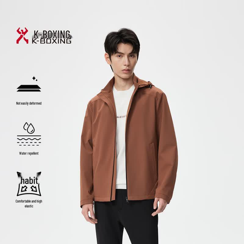 K-Boxing Men s Water-Repellent Hooded Casual Jacket 180/XL