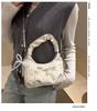 1Pc Korean Niche Pleated Hand Carry Crescent Bag Women's New Fashion Versatile Messenger Bag Summer Versatile Commuter Bag