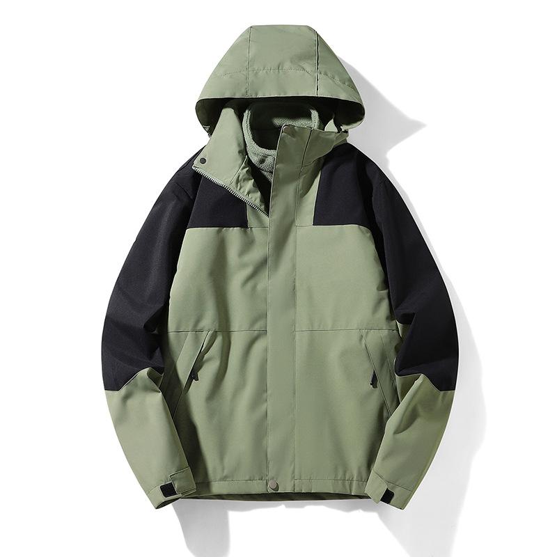 Herbst- und Winter-Outdoor-Jacke für draußen Drei-in-eins für Herren und Damen Abnehmbares Innenfutter Zweiteiliges Set Paar Trendige Marke Bergsteigen