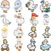 Cute Duckling Embroidery Cloth Sticker Children'S Clothes Decoration Big White Goose Patch Sticker Computer Embroidery Zhang Zai Heat Transfer