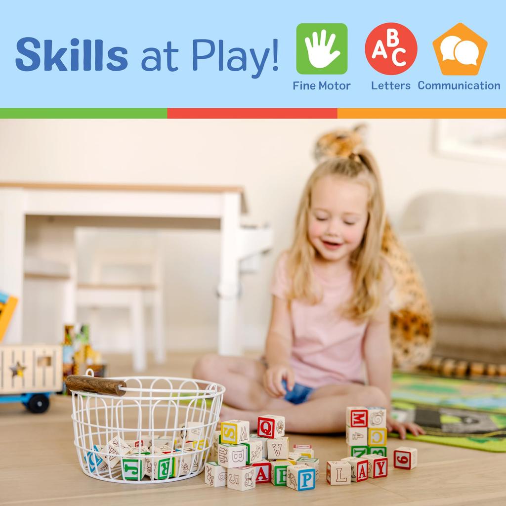 Melissa & Doug ABC 123 Wooden Blocks 1900