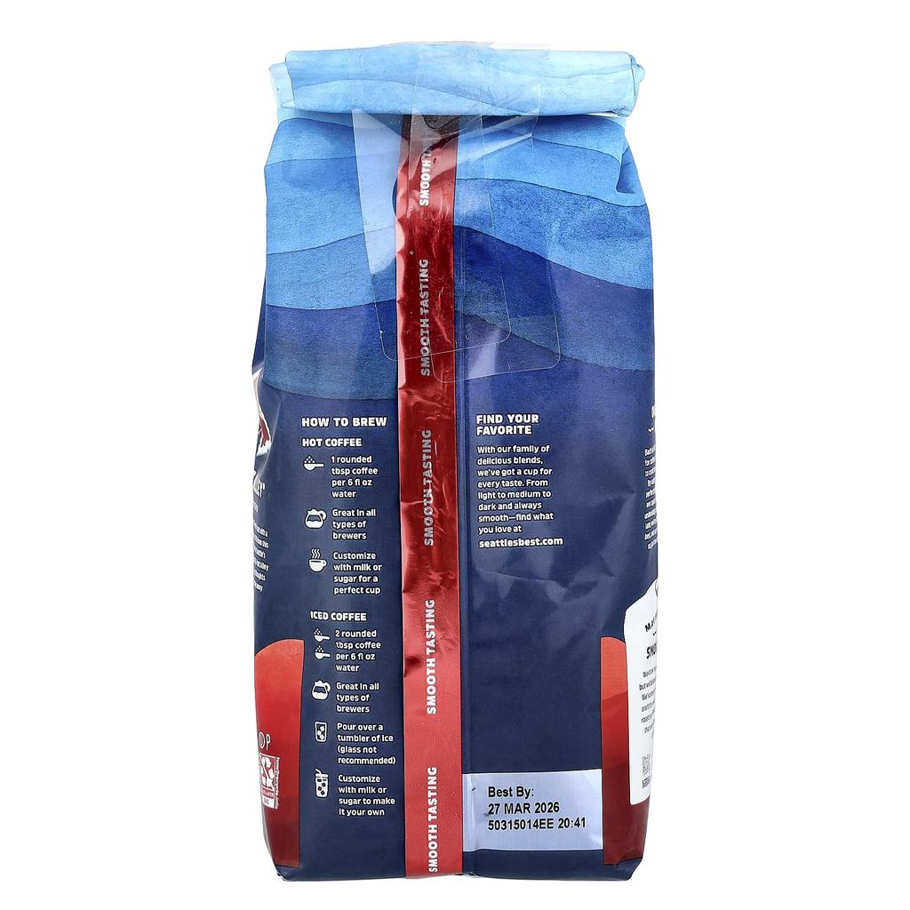 Seattle's Best Coffee, Post Alley®, Coffee, Ground Coffee, Dark Roast, 12 Oz (340 G)