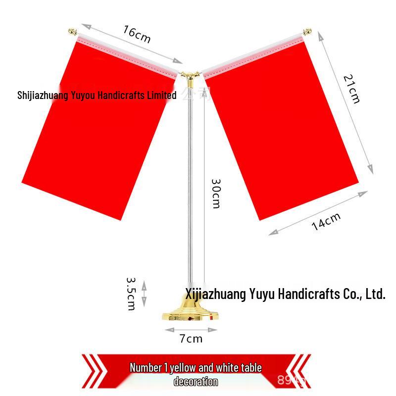 

Small Red Table Flag with Metal Stand - Ideal for Office, Meetings, and Decorations