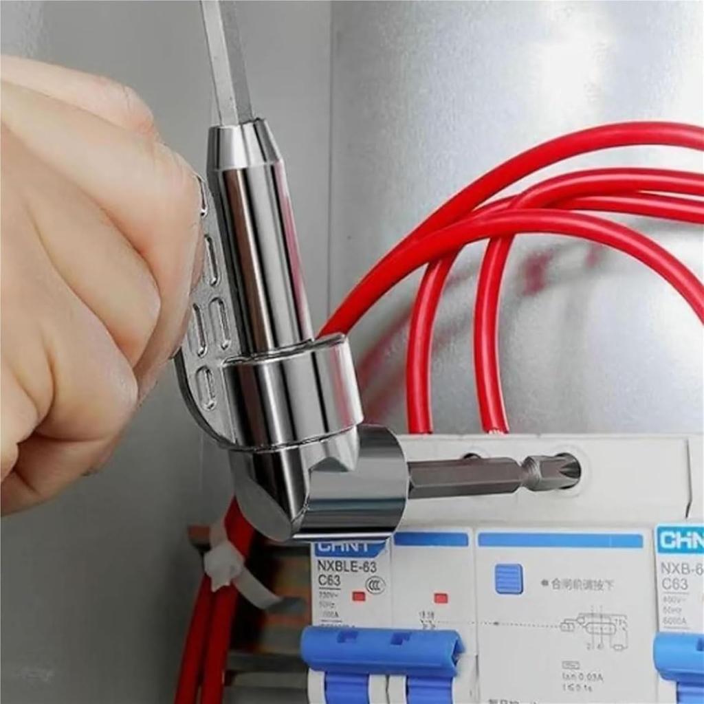 Angle Driver, 105 Degree Right Angle Drill Adapter, Right Angle Drill Attachment, Angle Driver for Drill, Corner Tool Screw Hub with Multi-Function