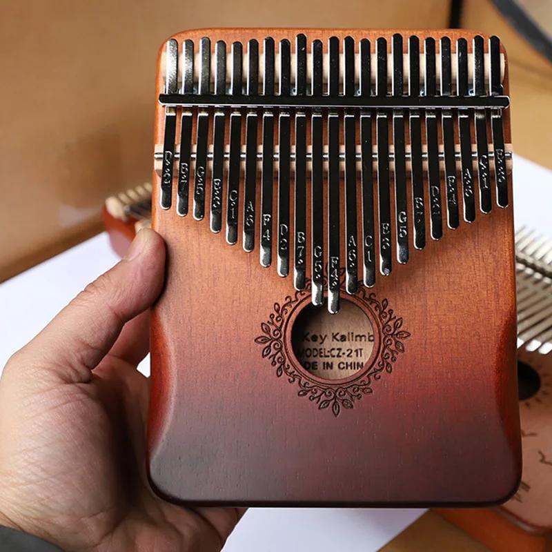 21Keys Kalimba Thumb Piano Solid Wood Veneer Keyboard Musical Instrument Kalimba Finger Piano Christmas Gift For Music Lovers