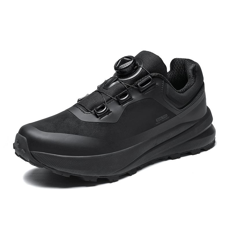 

A628 Men s Shoes Outdoor Hiking Off Road Climbing Rotating Buckle Leather Surface Anti Slip Running Tourist Sports 44 чорний