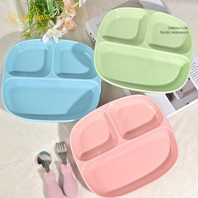 Detský roztomilý makrónkový keramický delený tanier - Perfektné jedlo na chudnutie a suvenírový darček pre dievčatá