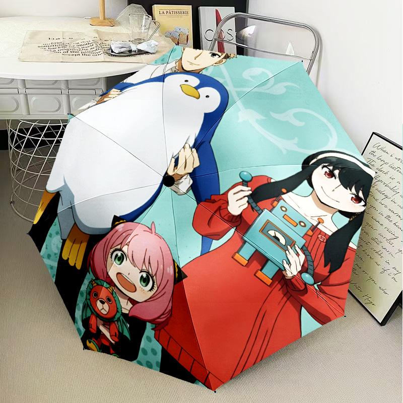 Fantasy Adventure Anya Umbrella Folding Umbrella, Automatic Umbrella 8-Frame for Travel, Camping Use Gift for Halloween Christmas