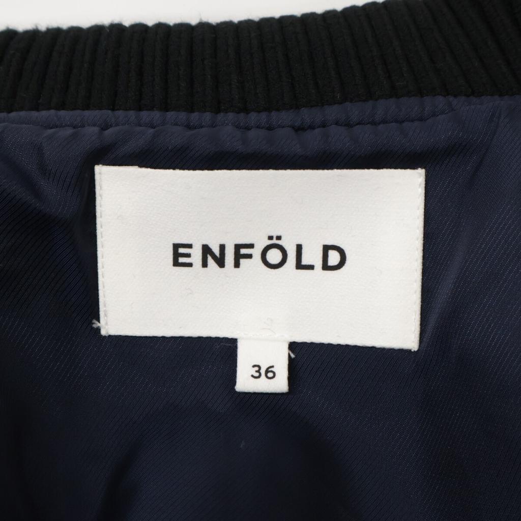 ENFOLD 22AW 300FA230-1930 Navy Soft Lambskin Melton Blouson Jacket 36 NavyUsed