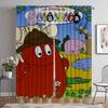 Anti-mosquito Curtains for Camera Les Barbapapa Home Interior Curtains 2 Pieces Living Room Curtain Partition Tulle for Bedroom