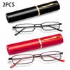 1/2 PCS New Fashion Mini Portable Clip Case Tube Reader Glasses Slim Pen Reading Glasses  Eyeglasses with Box for Men Women
