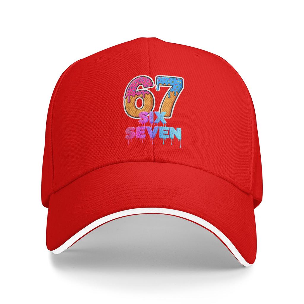 Six Seven Ice Cream Drip Gen Alpha Slang 6 7 Trending Meme Casual Baseball Cap Summer Trucker Hat Sunscreen Skate Snapback Cap