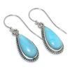 Natural Republic Larimar Gemstone Handmade 925 Solid Silver Earring 1.50" L1t46